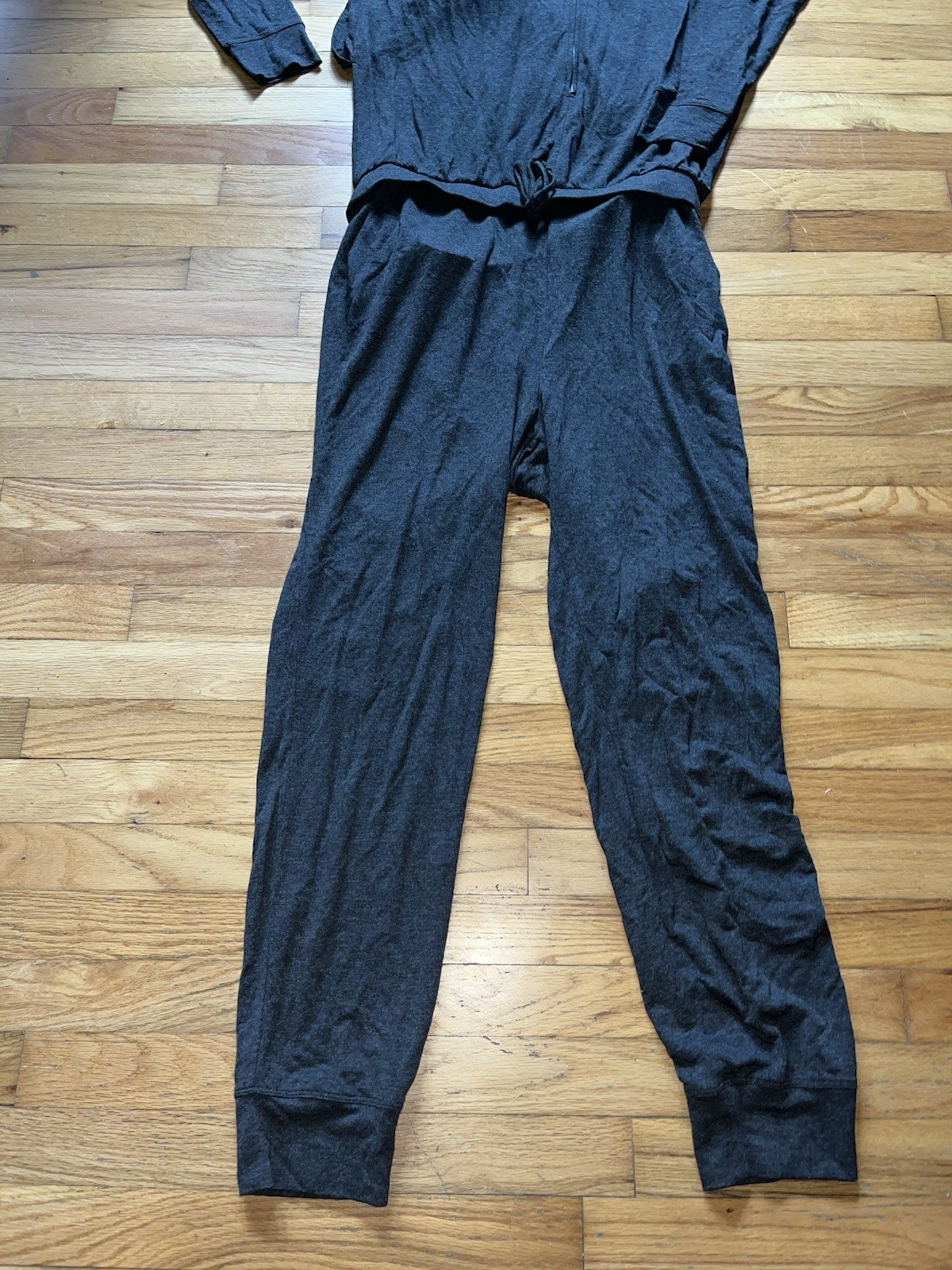 Cabi Hoodie playsuit jumpsuit womens Large heather gray knit 3515 NWT