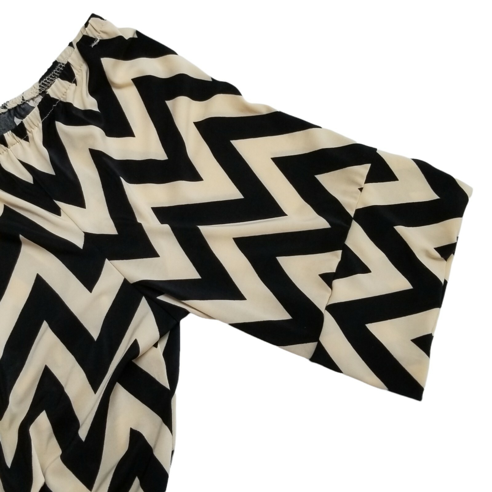 TACERA Womens Beige Black Hot Pink Chevron Off Shoulder Palazzo Jumpsuit XL