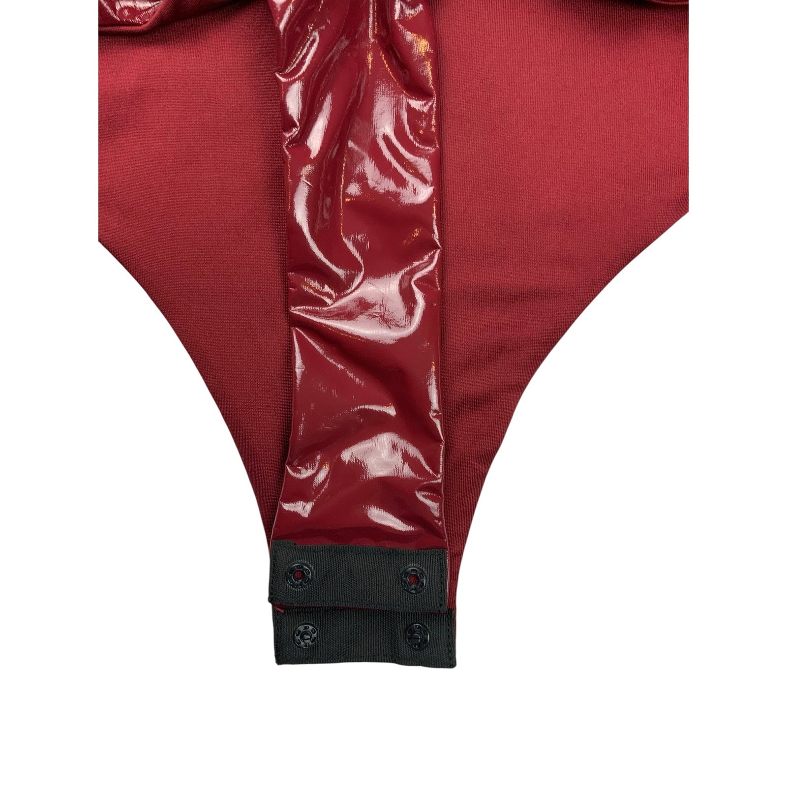 Princess Polly Red Vinyl Bodysuit Womens US 6 Faux Patent Leather Snap Bottom