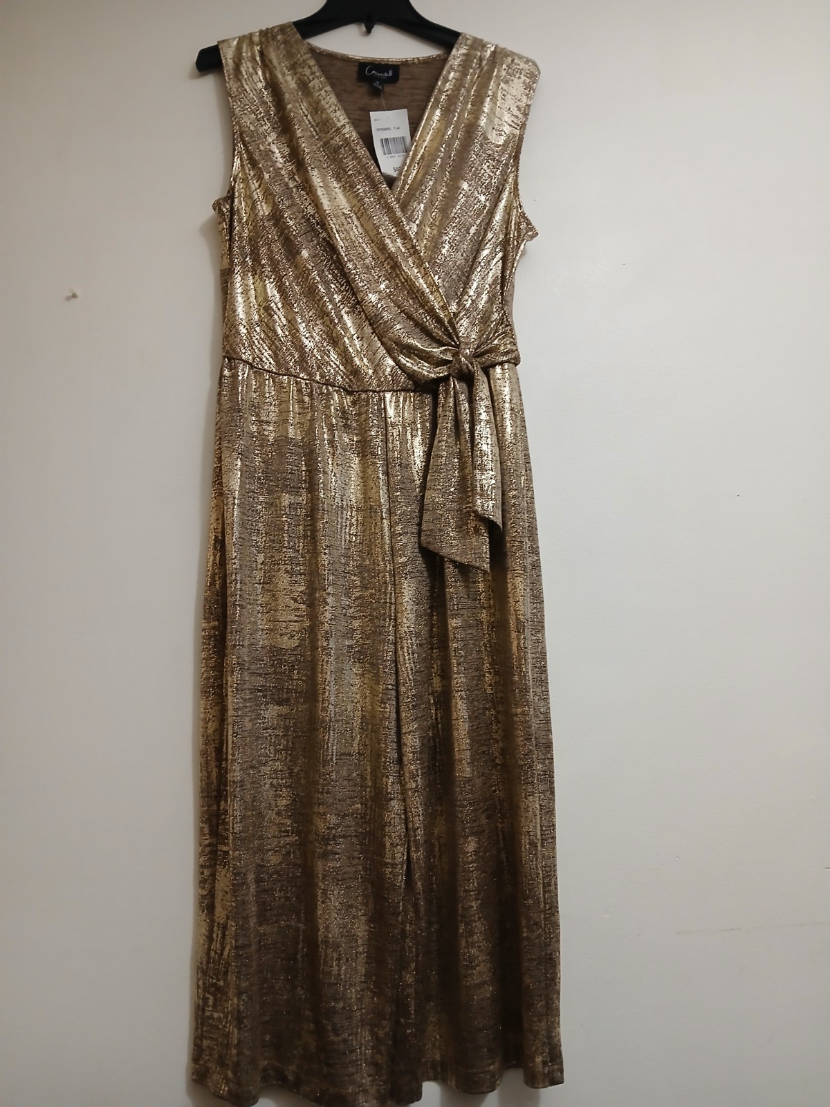 Connected Apparel Jumpsuit Size 12 Gold New Polyester/Spandex