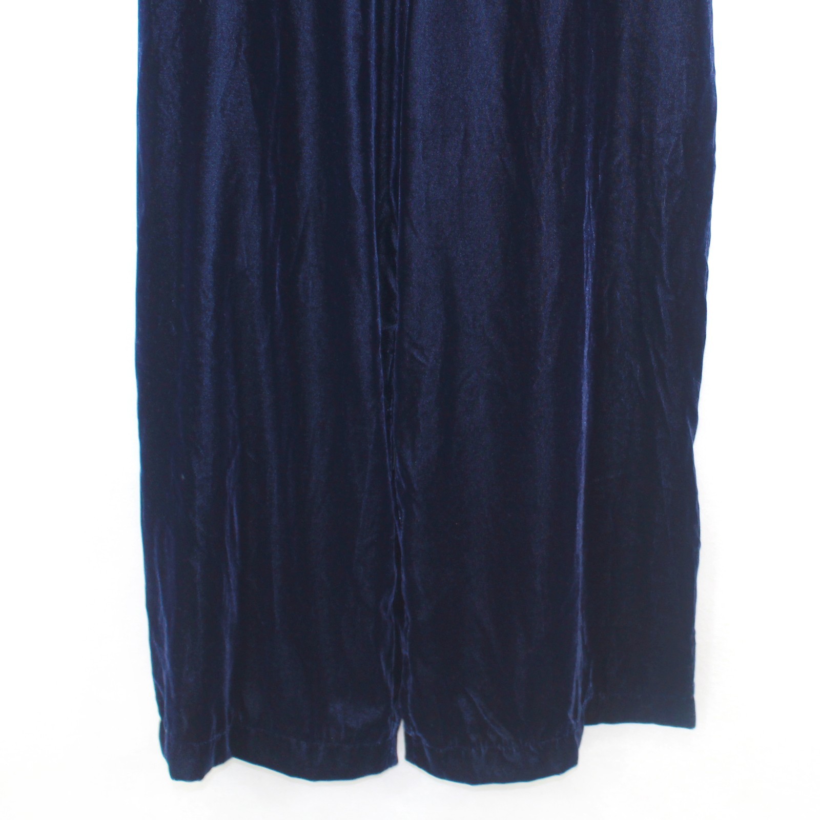 Gap Navy Blue Velvet Apron Wide-Leg Jumpsuit Sleeveless Size 0/XS Tall