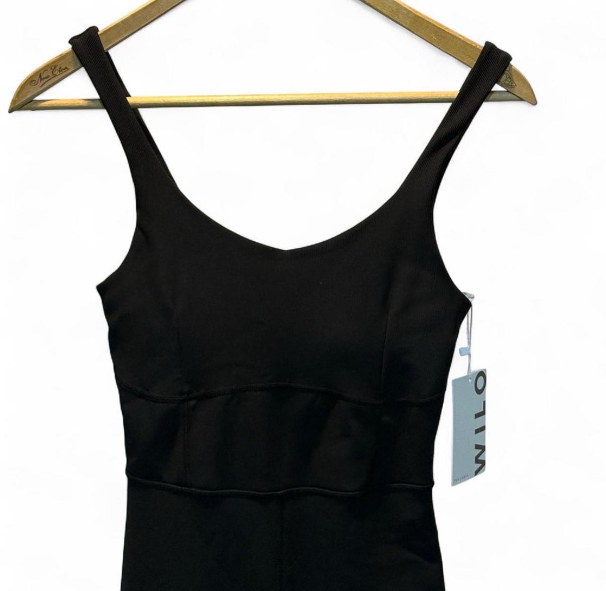 Jumpsuit One Piece Wilo The Label Ribbed Scoop Neck Flare Sz S P-P14”w26”i 33”