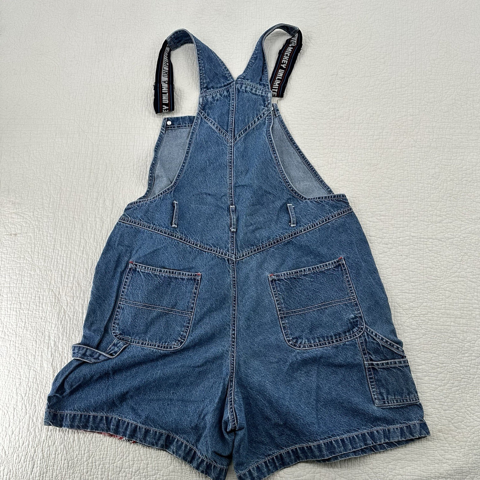 Mickey Mouse Women’s Overall Shorts Vintage Size XL Mickey Unlimited M6