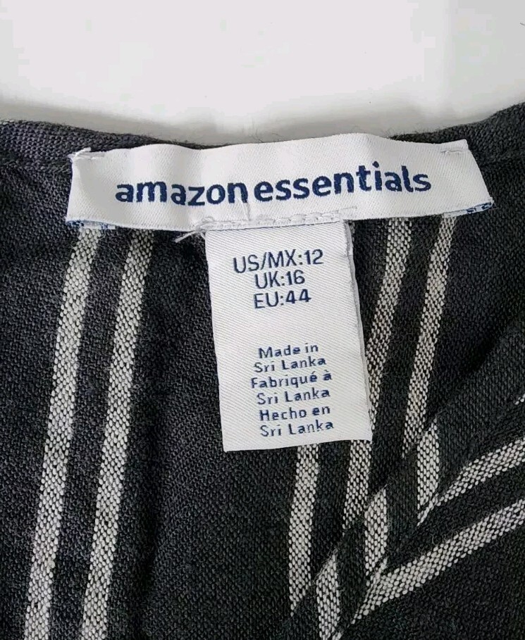 Amazon Essentials Women’s Linen Cotton Blend Romper Shortalls Stretch Size 12