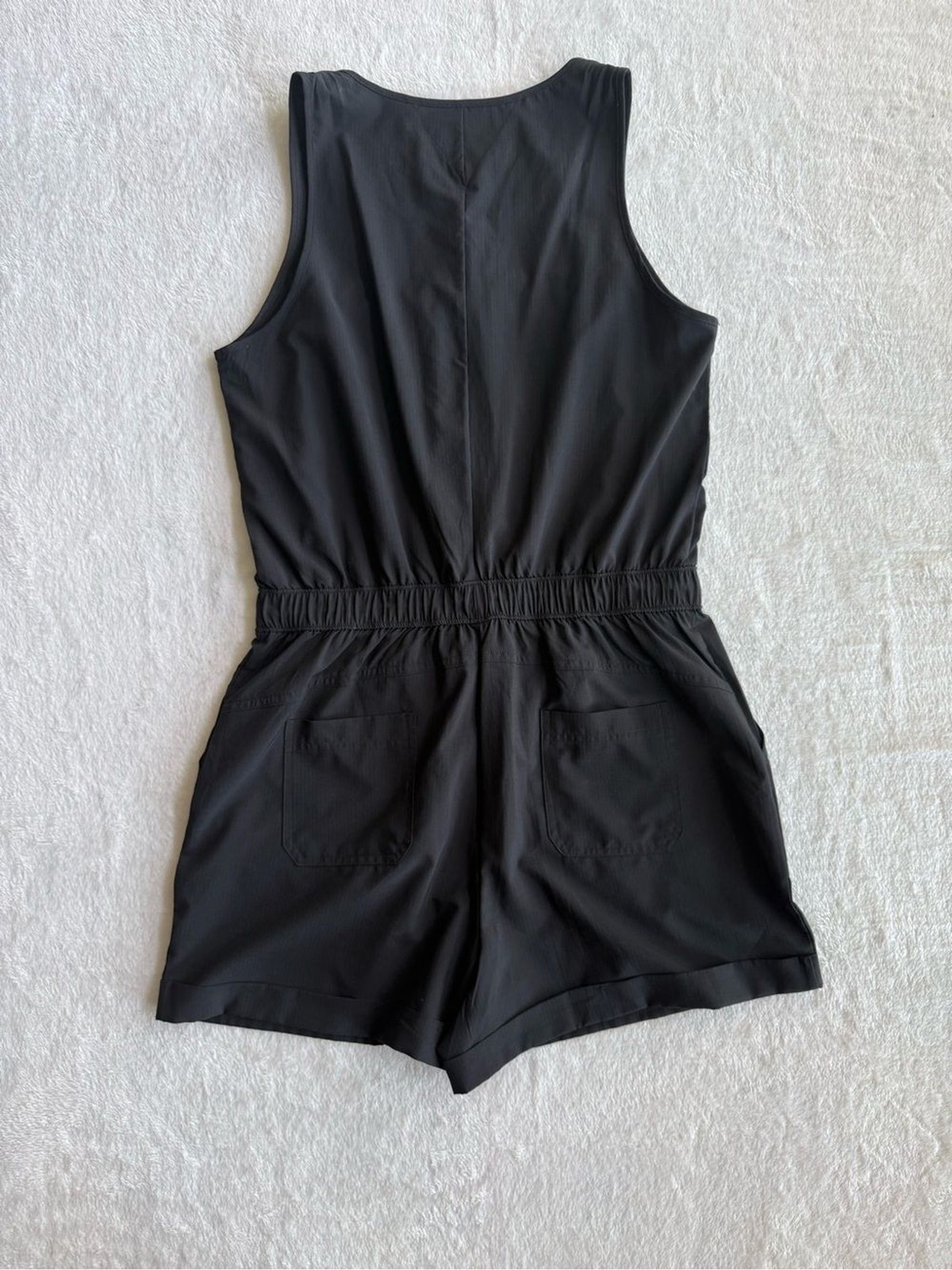 Avia Black Utility Cargo Romper Zip Front Size Small