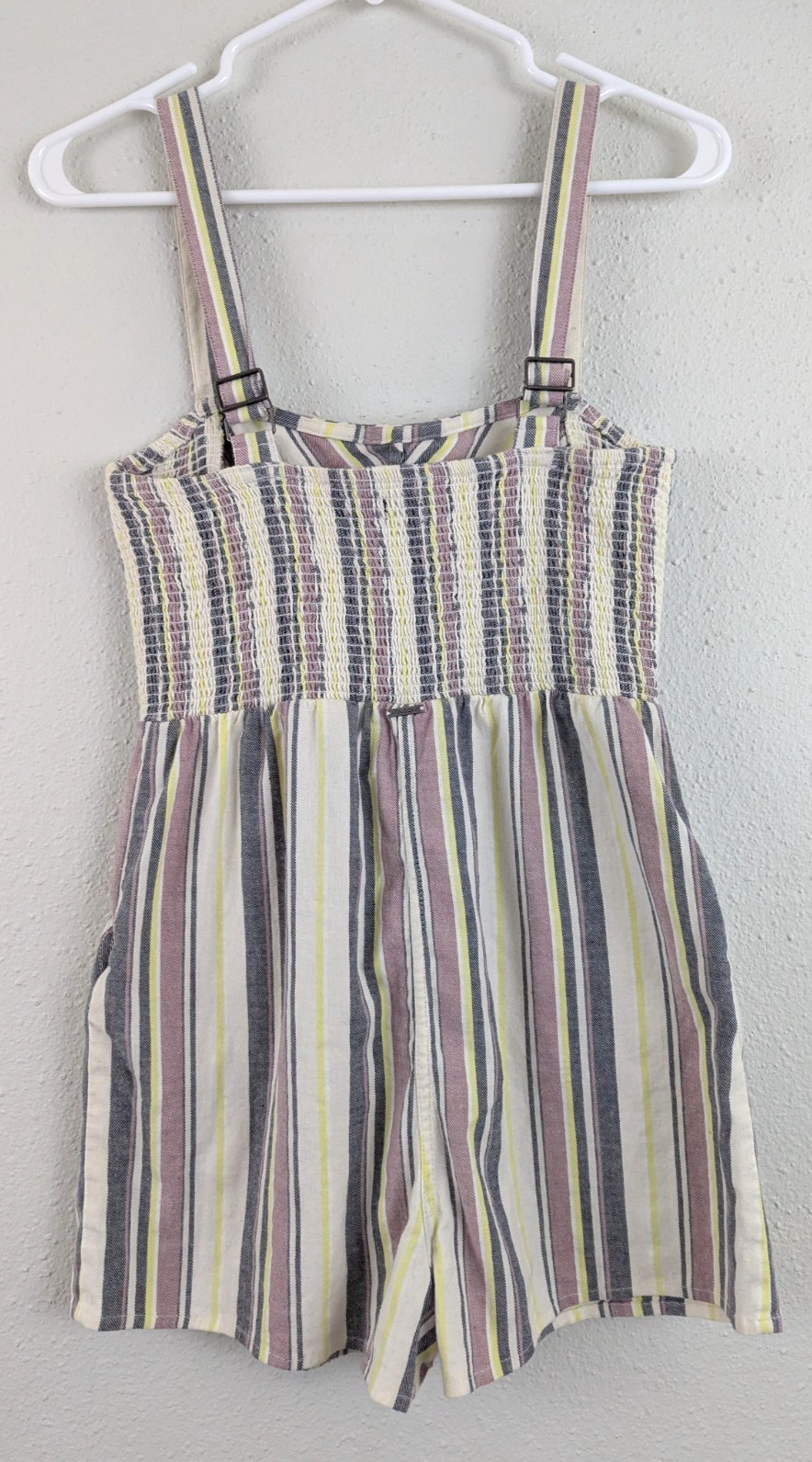 Volcom JR sz S 4/6 Stone Beach Romper multi color stripes sleeveless tank 0416