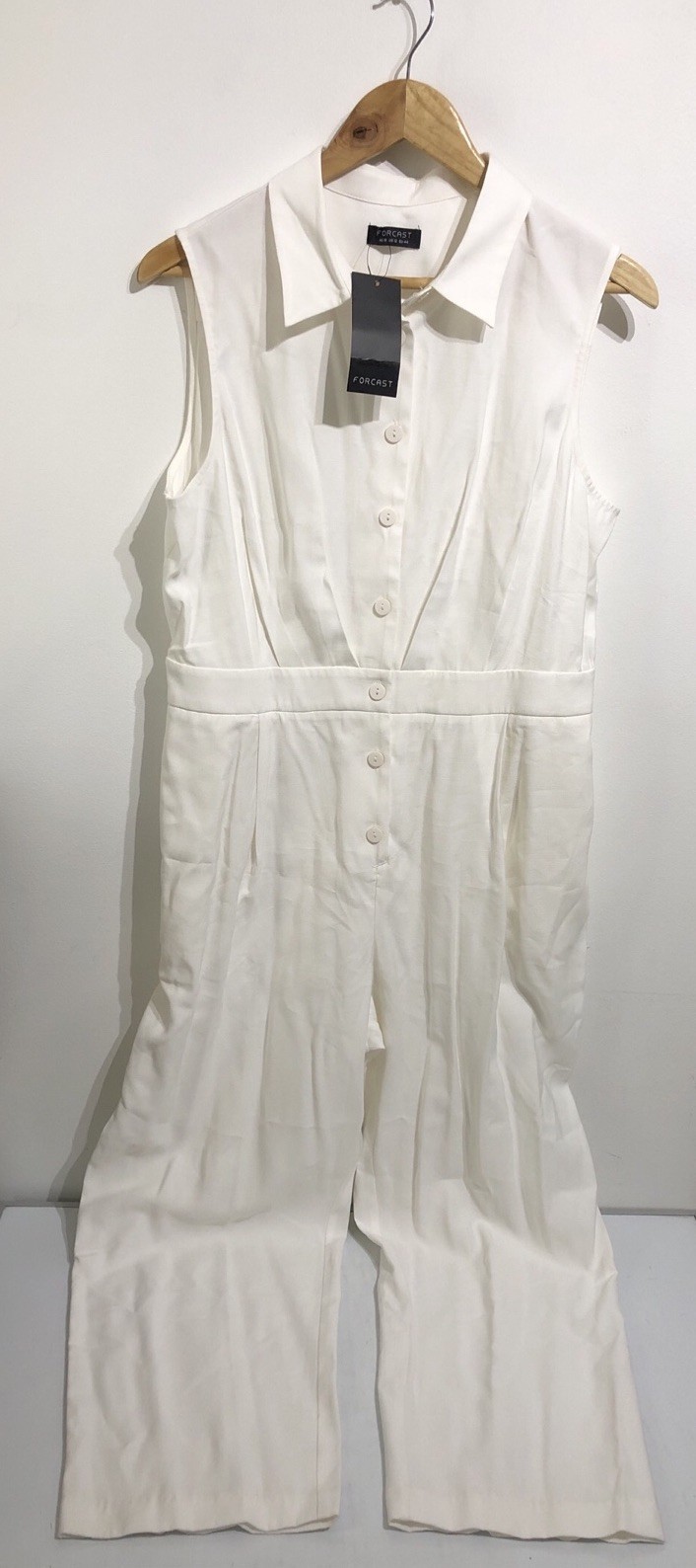 BNWT Ladies Size 16 FORCAST Molly Jumpsuit In Ivory – RRP$119.95 – Collared