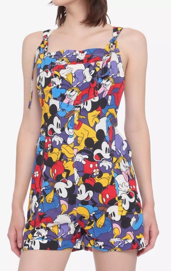 NWT Hot Topic Disney Mickey Mouse & Friends Linen Shortall Size XL