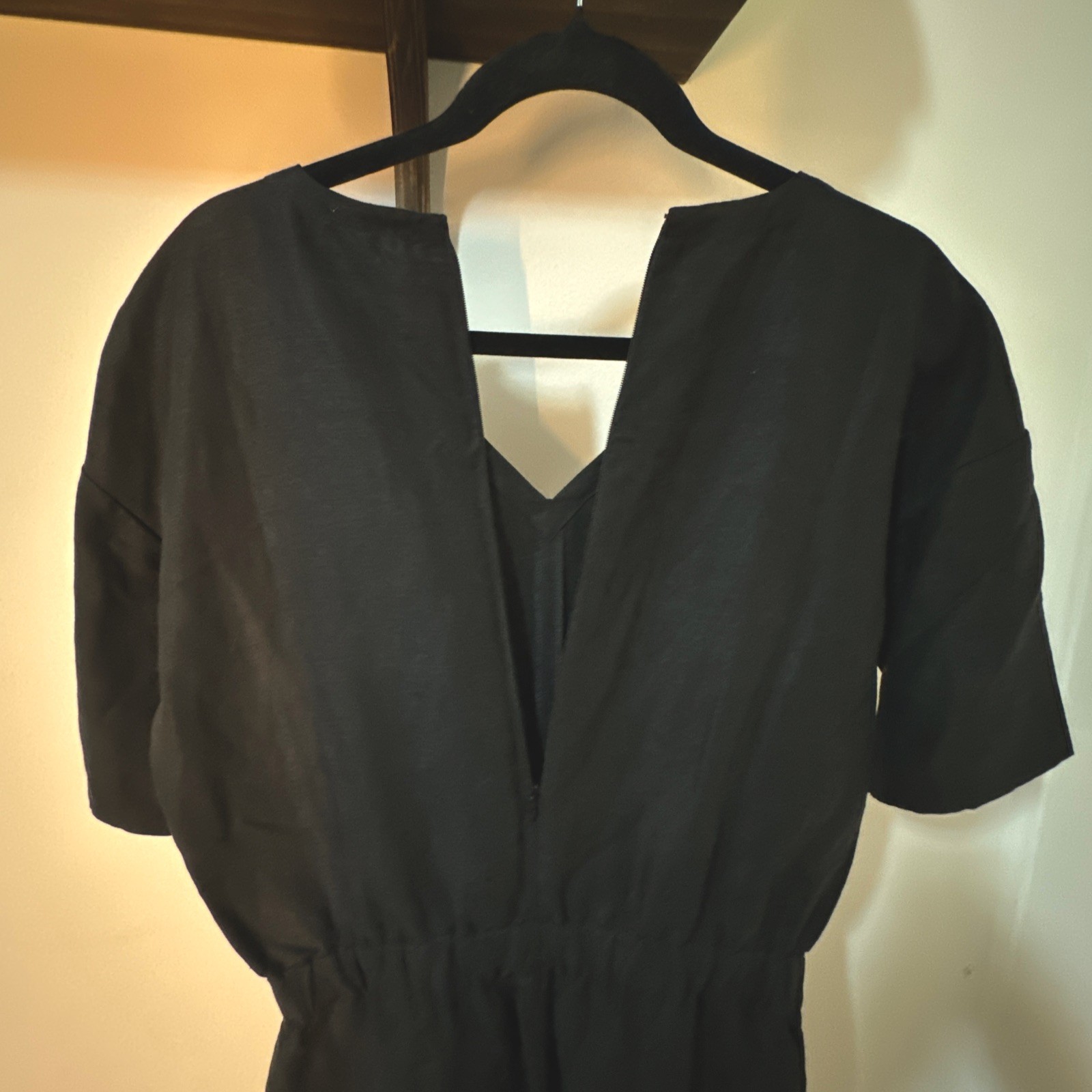 Eileen Fisher Jumpsuit Size XS/TP Black Wide Leg Cropped Drawstring NWT $278