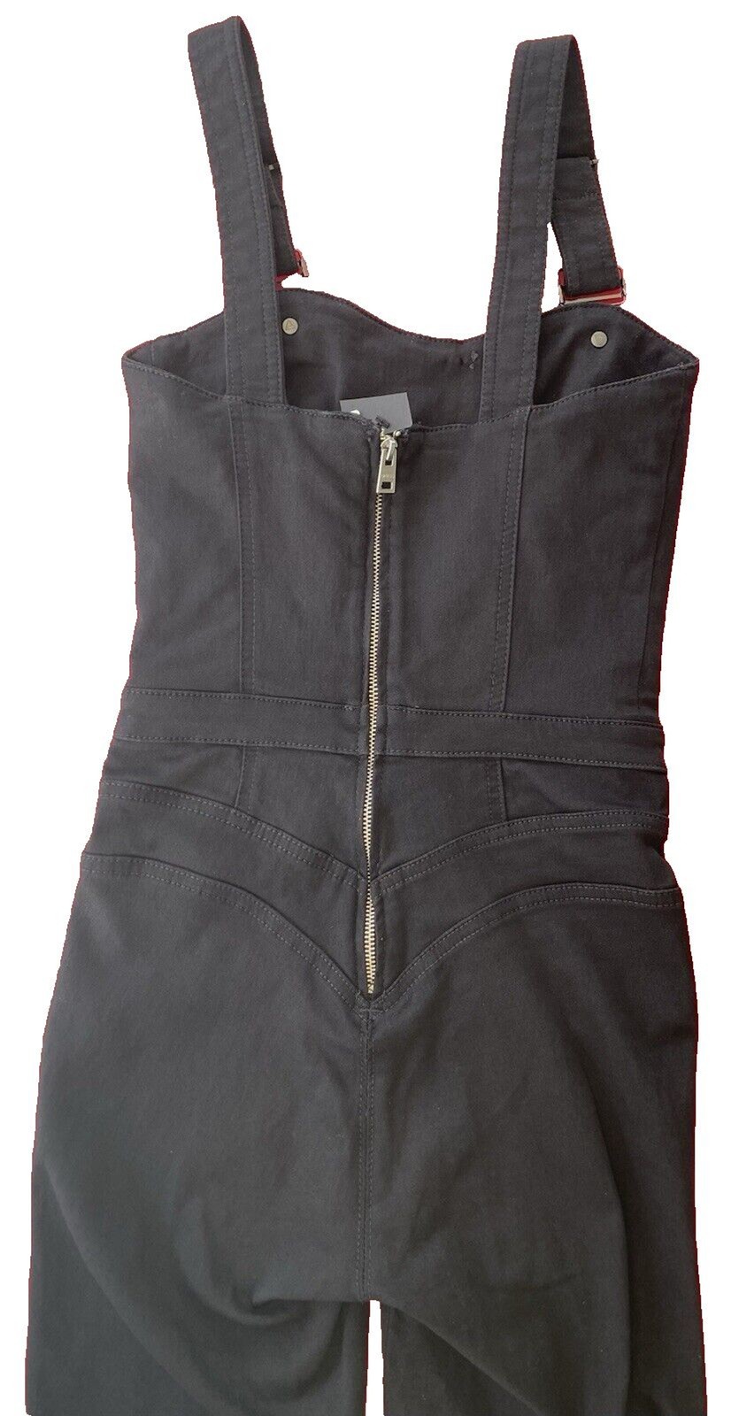 Guess Rosemary Jumpsuit High Waist Skinny Fit Stretch Denim Womens XS Black NWT