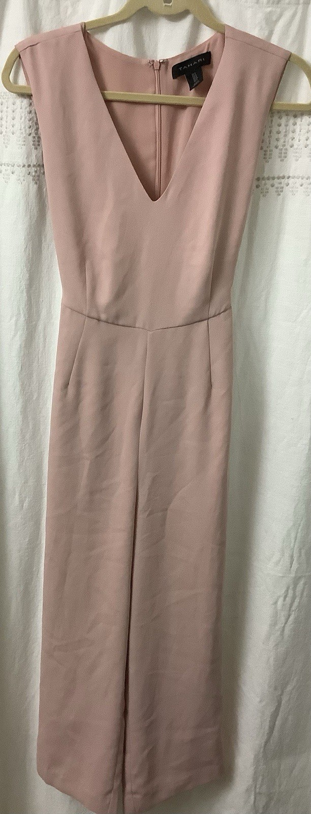 Pink V-Neck Sleeveless Jumpsuit Size 4