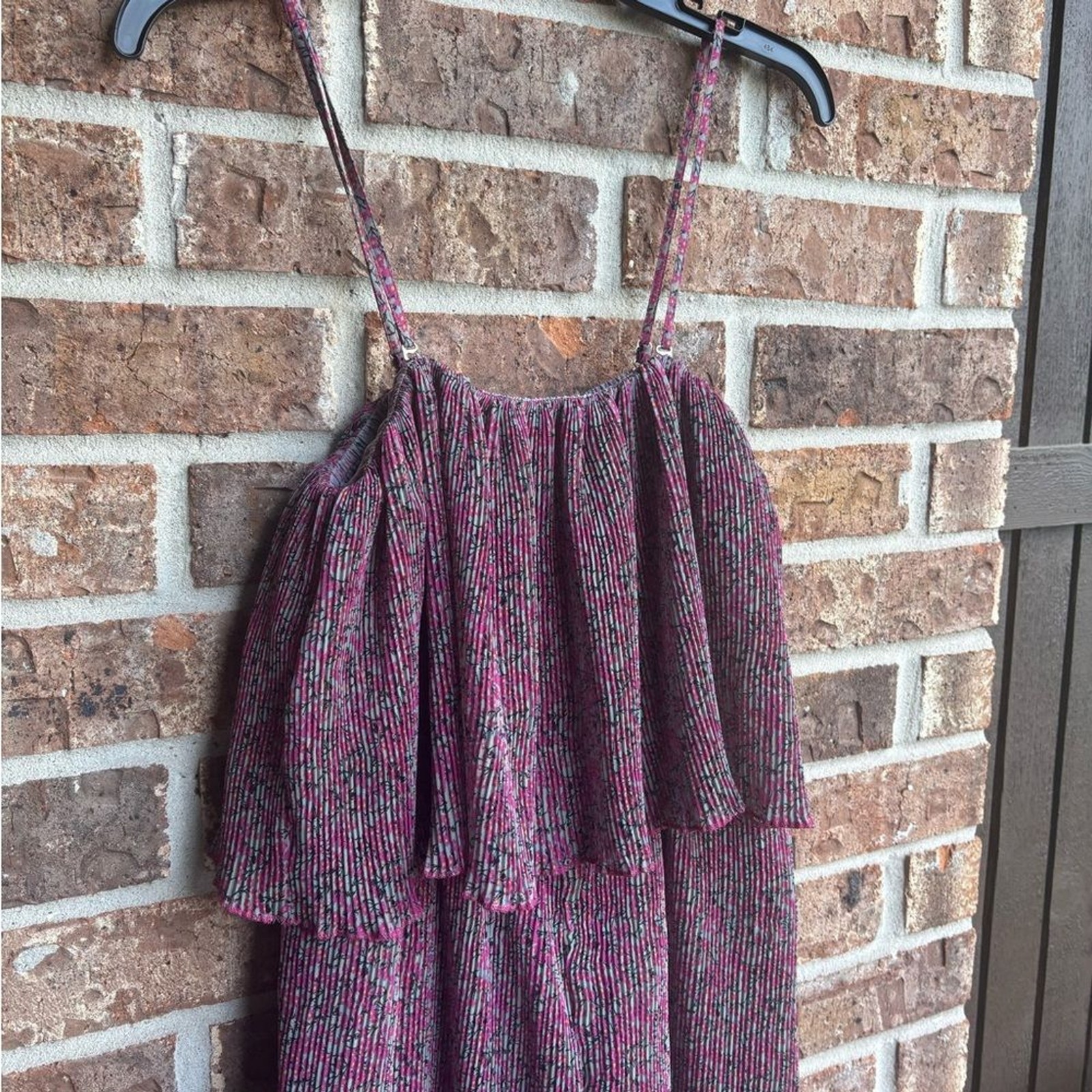 Anthropologie Rdalamal Suzanne Pleated Wide-Leg Jumpsuit — Floral Sz S