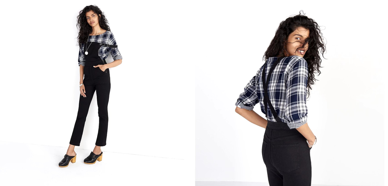 Madewell Cali Denim Bootcut Overalls Womens S Small Black Frost Kicked Leg *READ