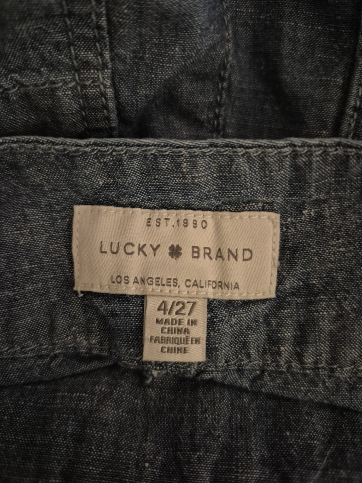 Lucky Brand Jumpsuit Womens Size 4/27 Denim Sleeveless Pockets Open Back