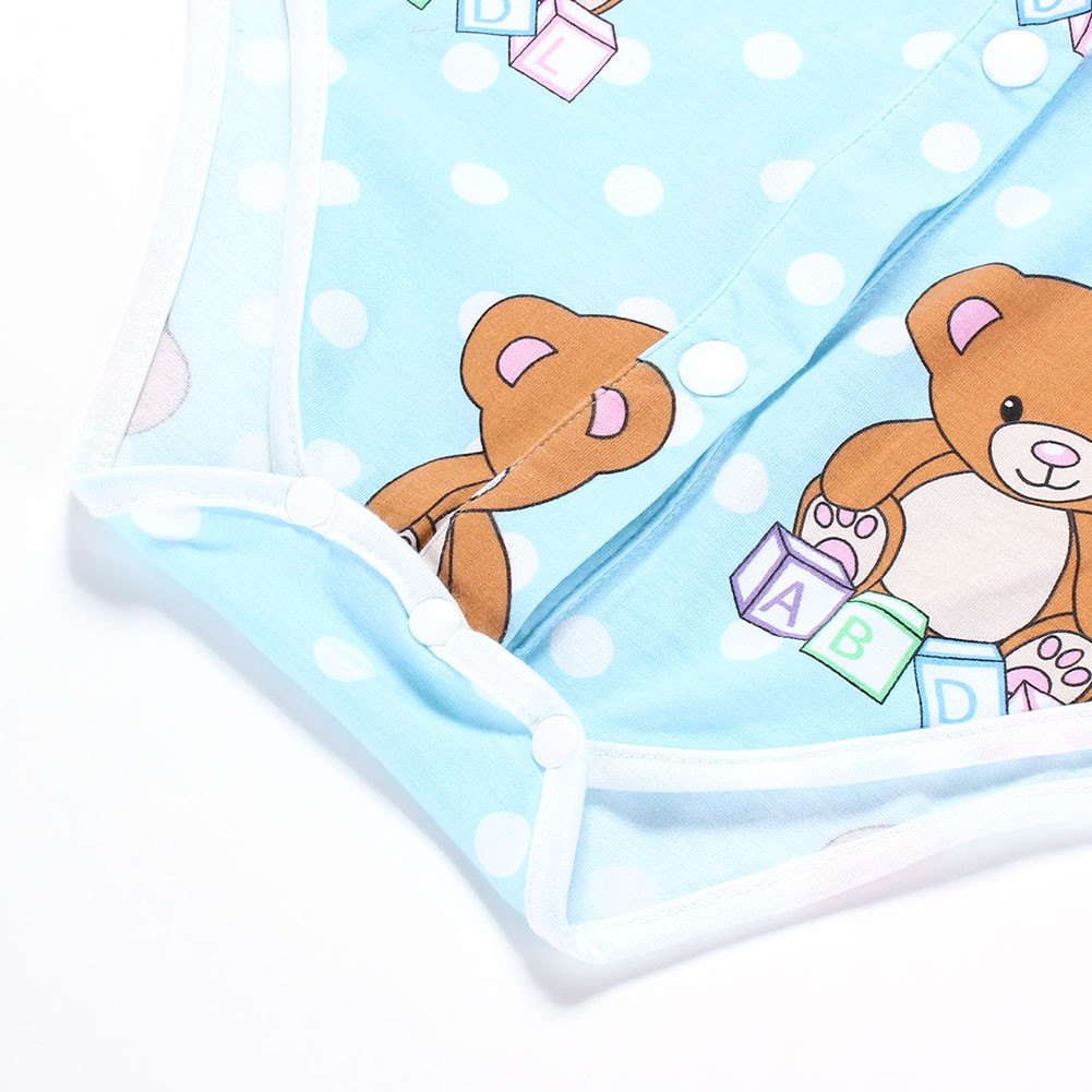 Adult Snap Crotch Romper, Button Down, Nursery Bear