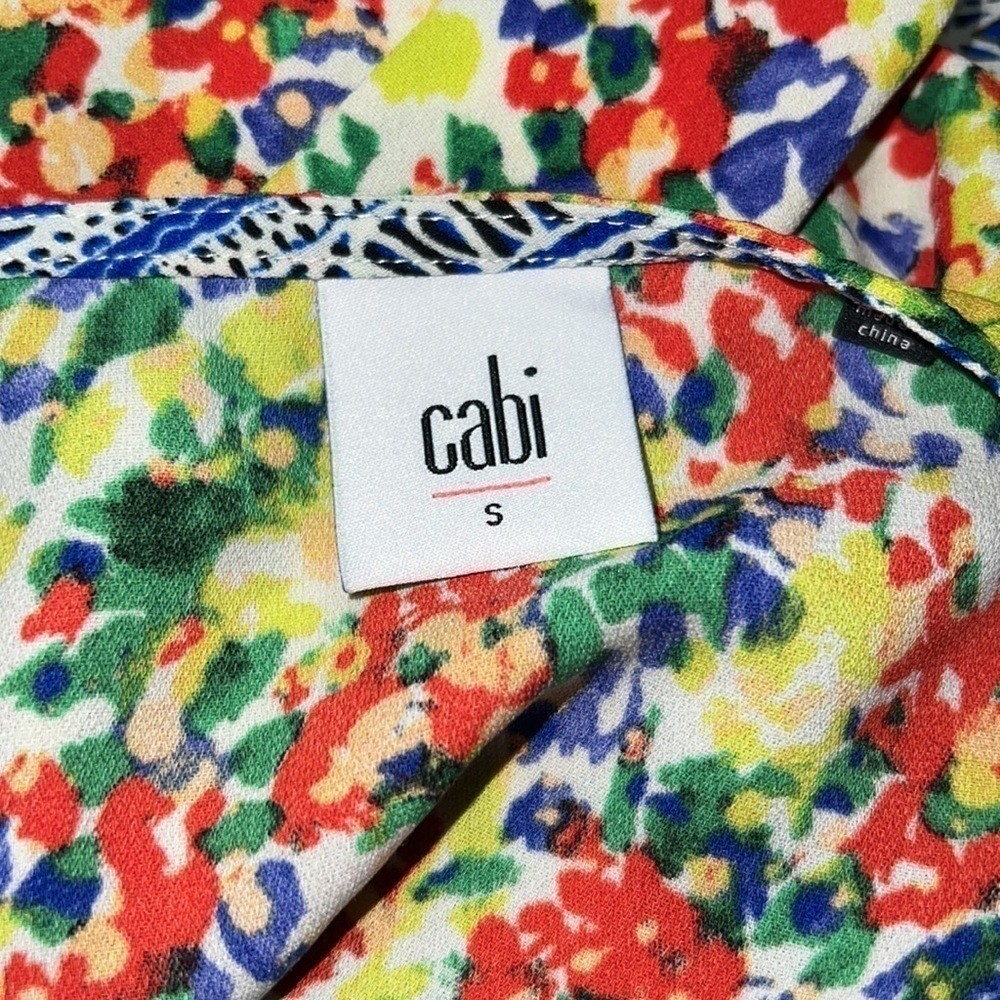 Cabi Floral Impressionist Romper Multi-Color Border Print Style 5261 Small