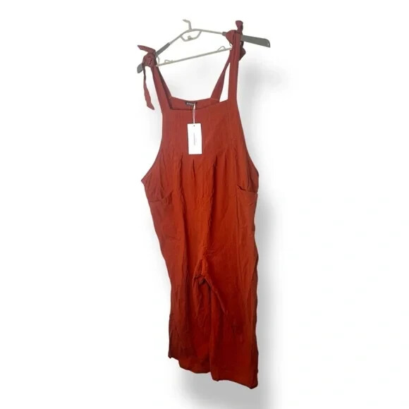 Bloomchic Terracotta Wide Leg Overalls Adjustable Size 18 20 New