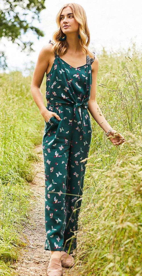 Womens Matilda Jane Choose your own path Evergreen Dream Jumpsuit size L Large