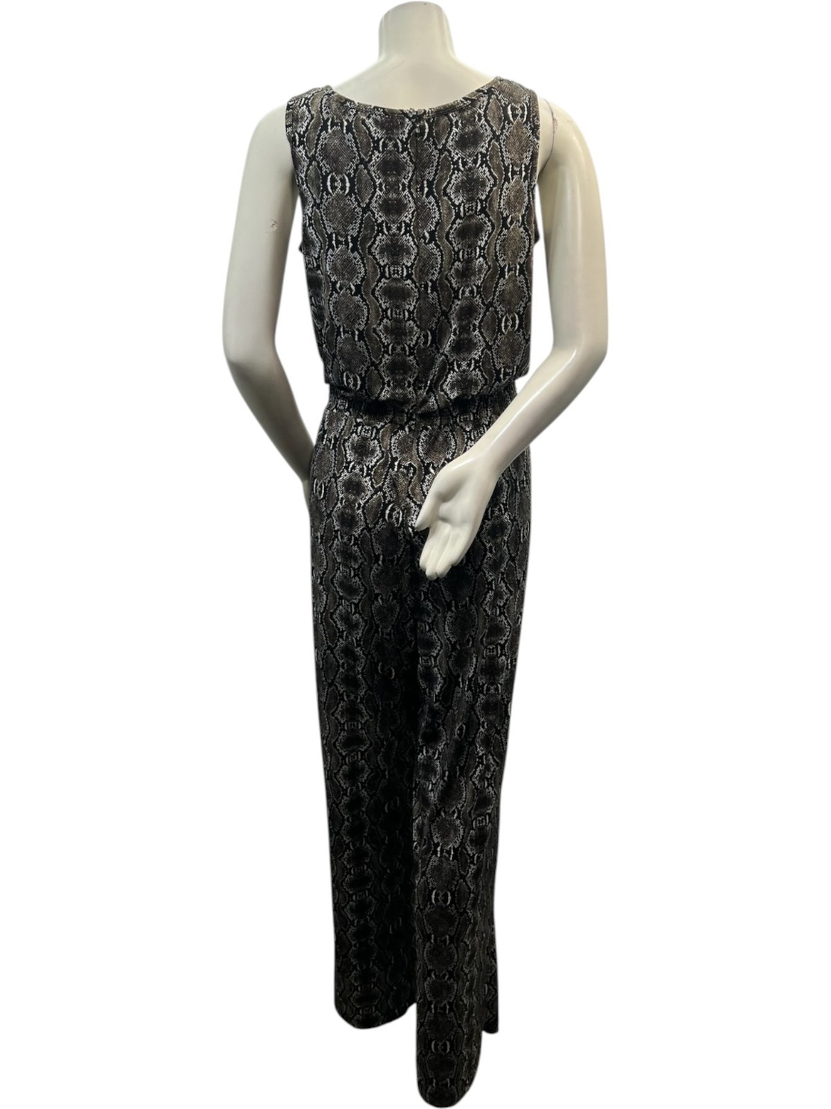 Calvin Klein Jumpsuit Womens Size 14 Multicolor Snake Sleeveless Cinch NWOT
