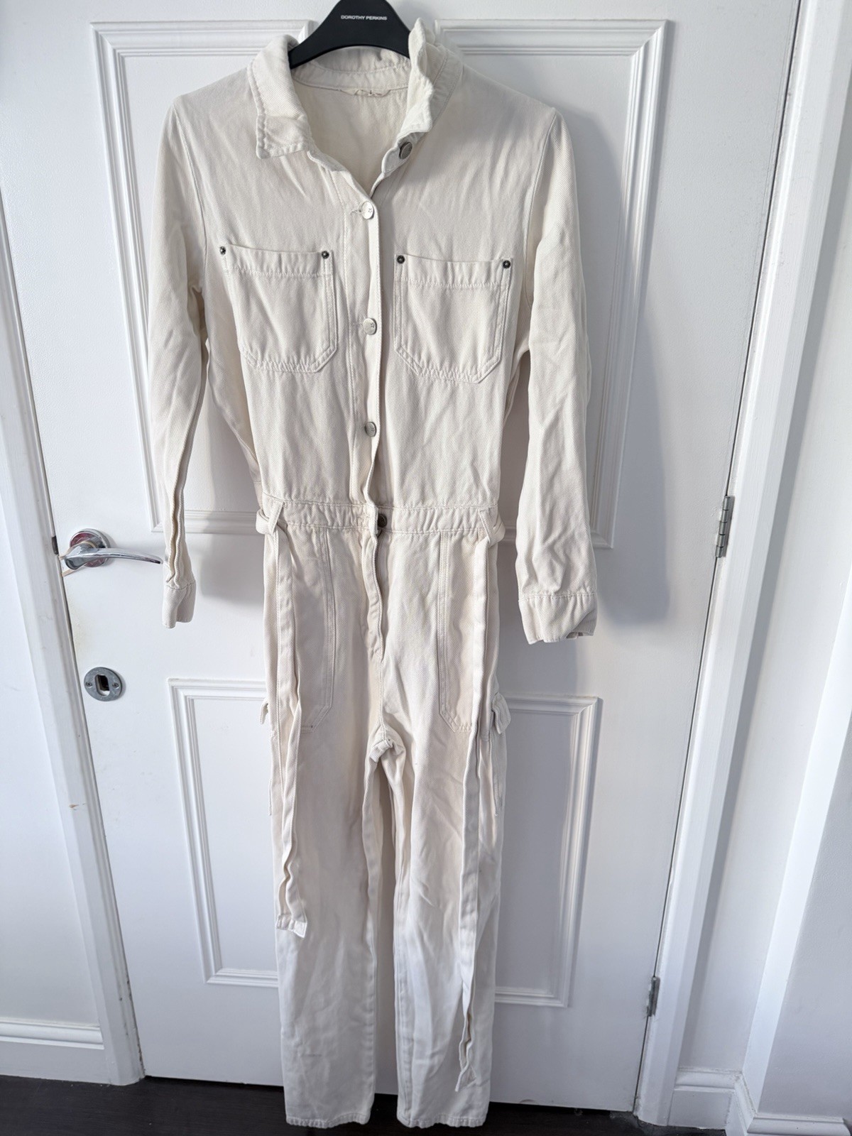 Hush Denim Boiler Suit, Beige, Size UK10, Very Good Condition