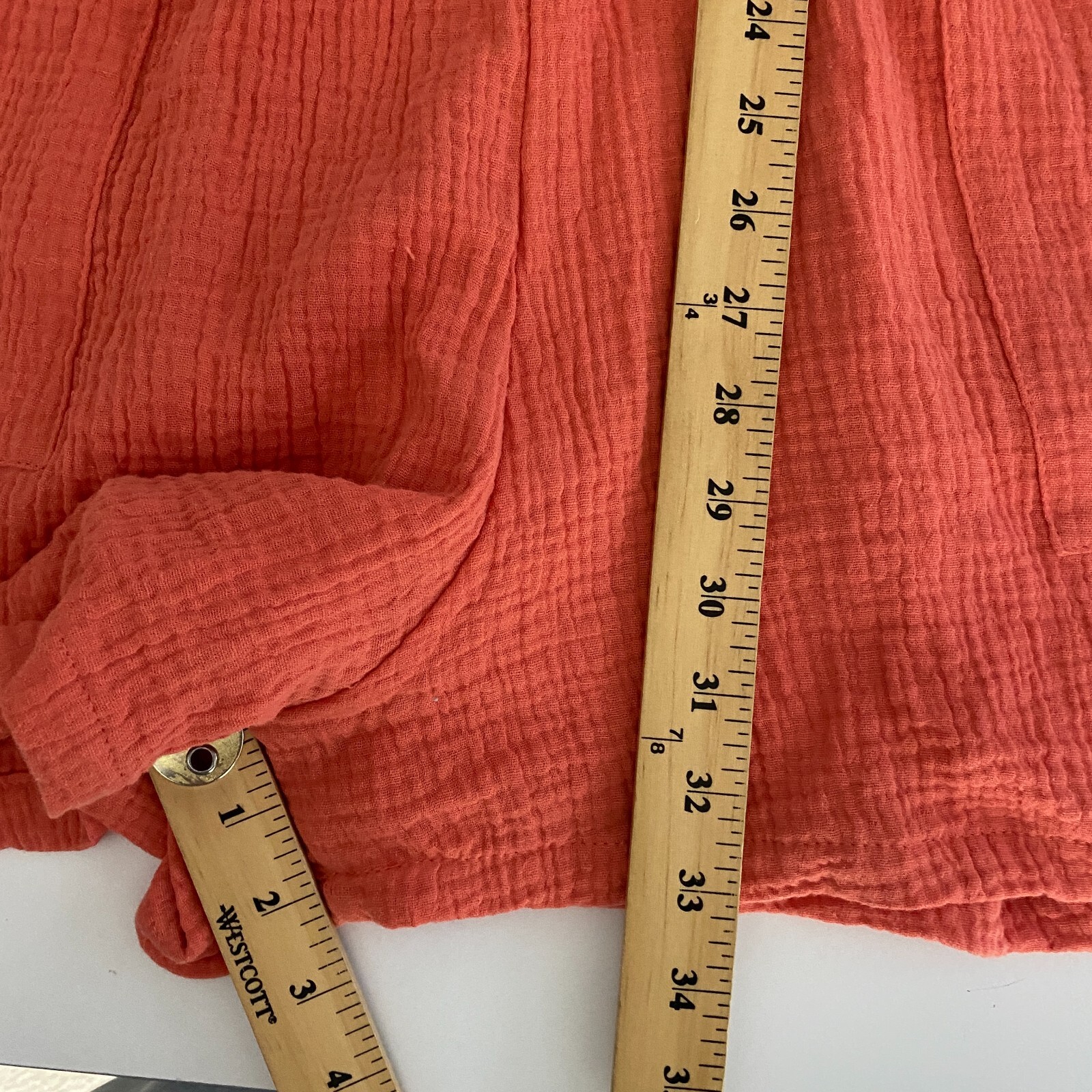 Knox Rose Guava Jelly Romper Size Large Gauzey Cotton Tie Neck