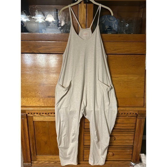 FP Movement Baggy Boho Heather Gray XS Jumpsuit Athleisure Whimsical Loungewear