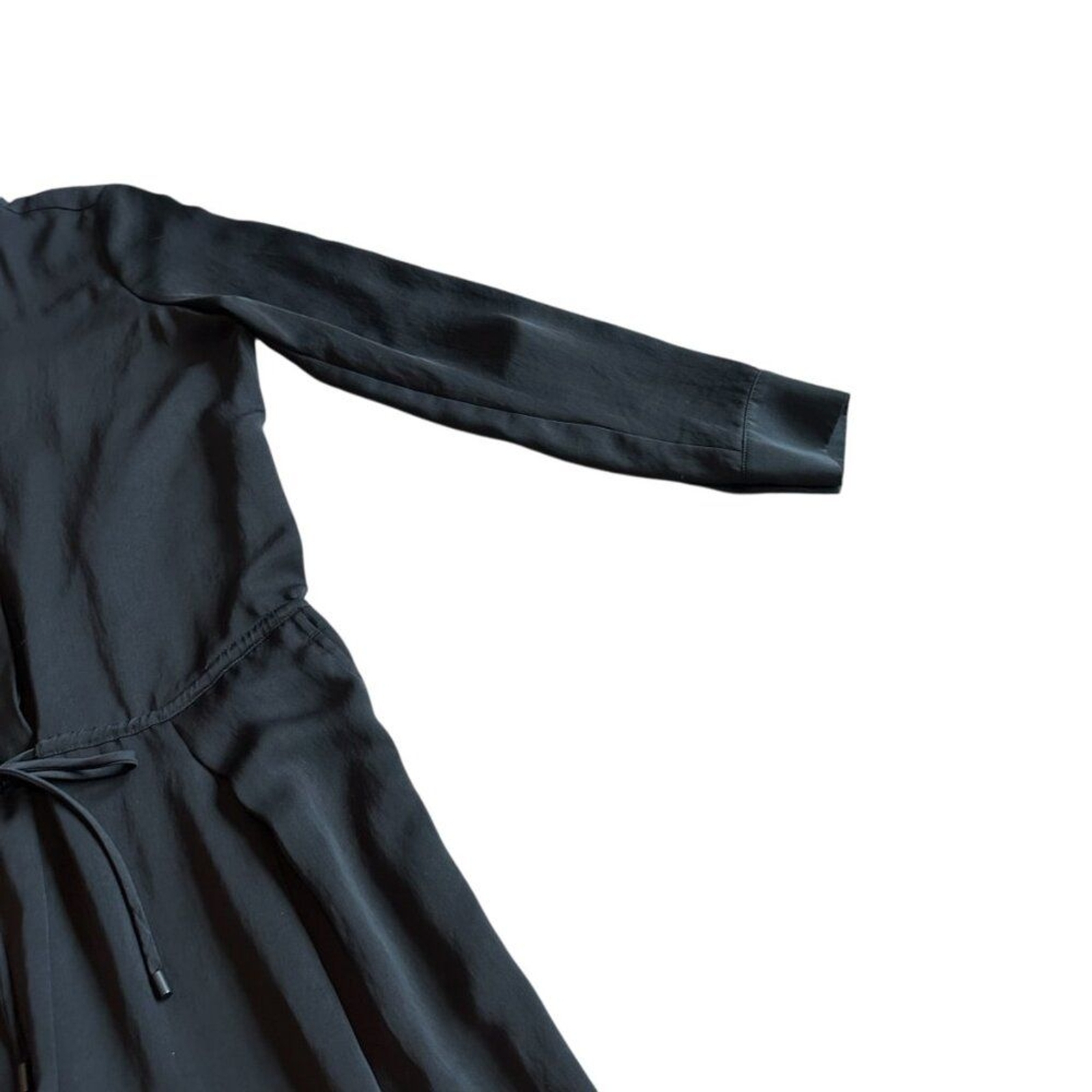 Vince Black Long Sleeve Classic Jumpsuit Defined Waist Straight Leg Size 0 Women