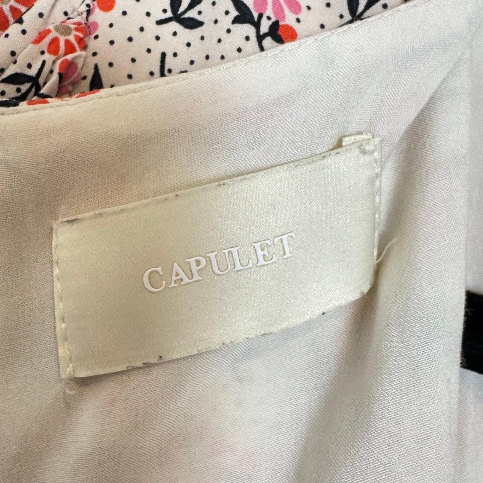Capulet White & Pink Floral Tie Front Lined Wide Legged V Neck Jumpsuit, S