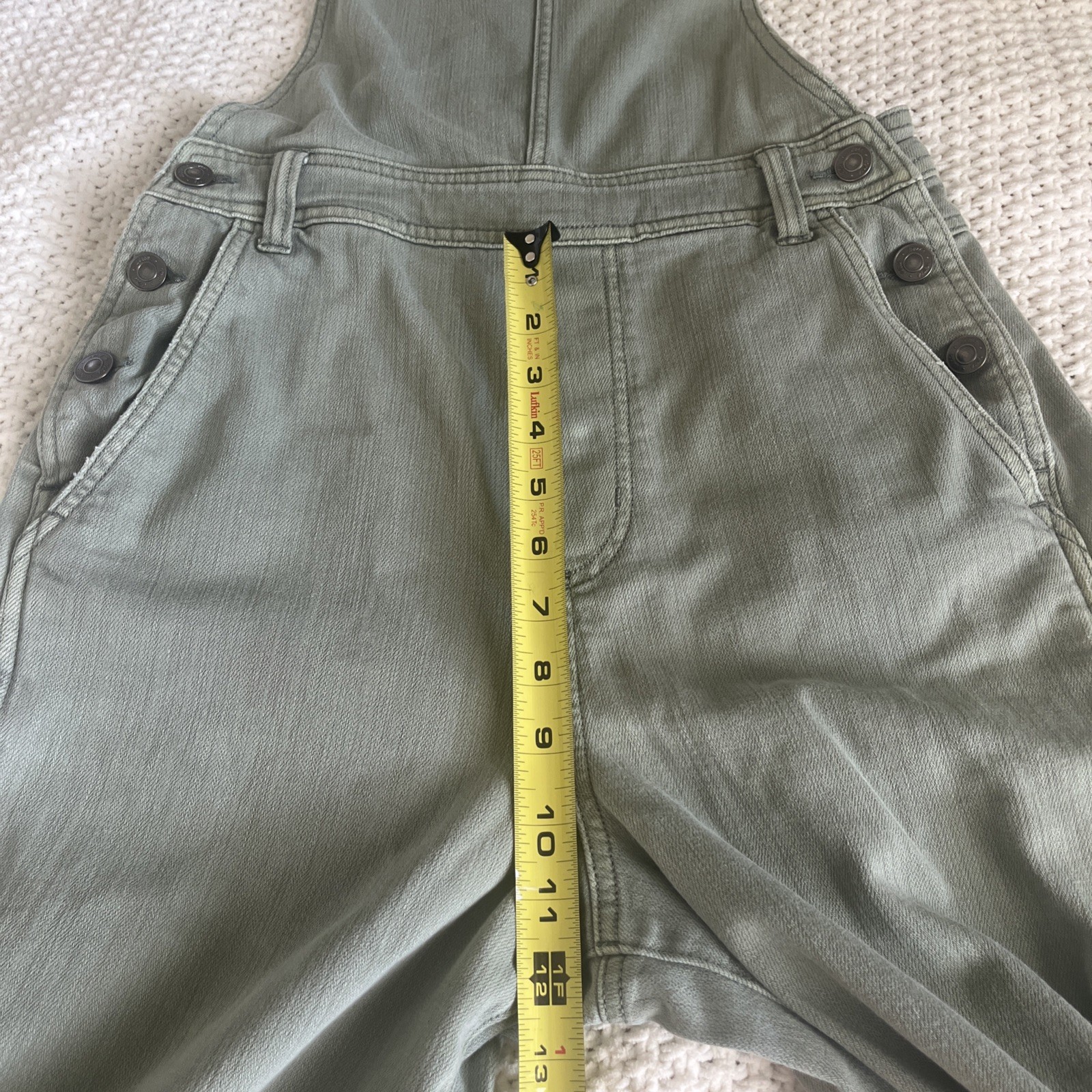 Aerie Green Cotton Overalls Sz XS/TP Jumpsuit Straight Leg Boho Women’s Garden