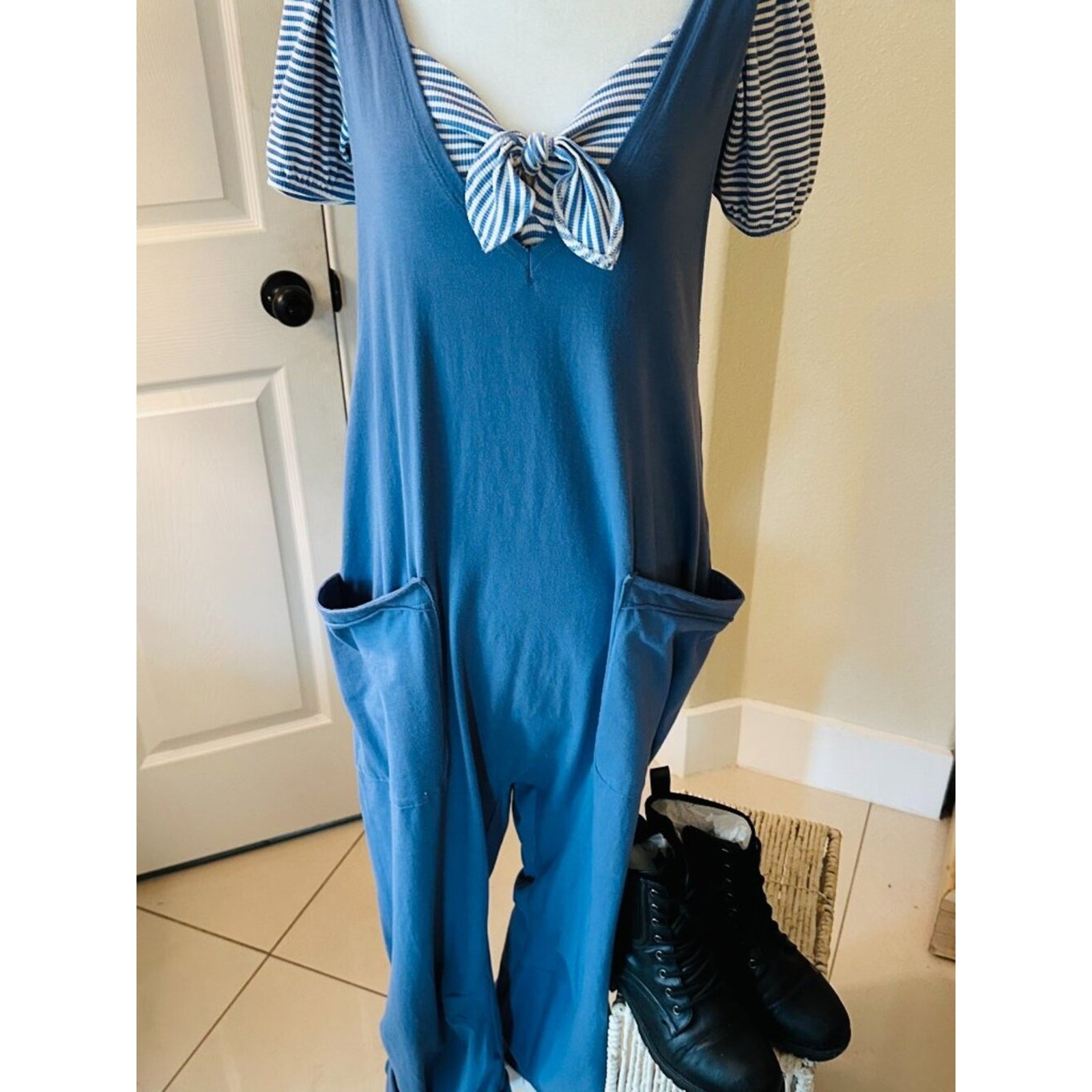 NWOT Cotton Boho Harem romper &striped bodysuit by LC size S & XS BUNDLE DEAL*