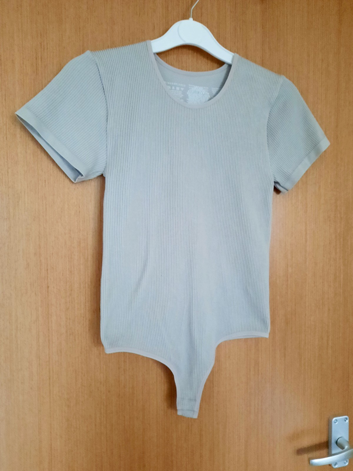 Primark Grey Short Sleeve Bodysuit Size S (10/12)