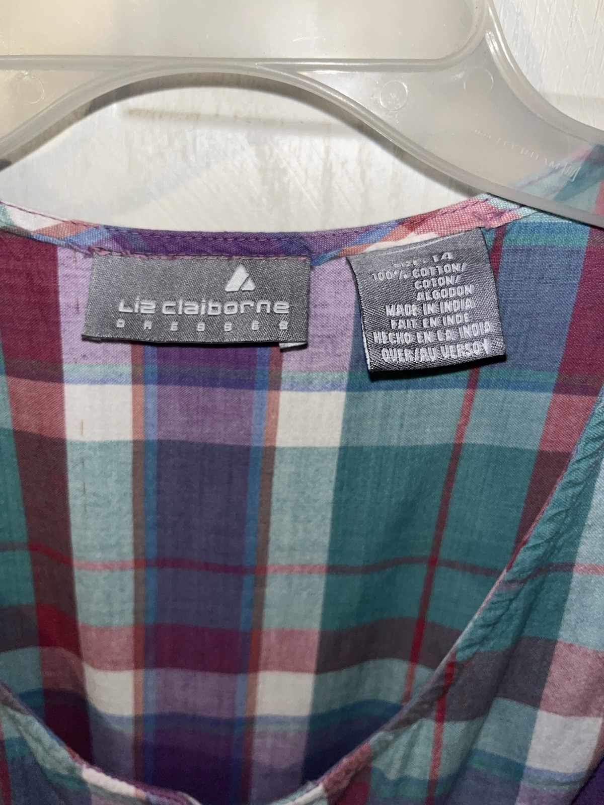 Vintage Liz Claiborne Dresses Women’s Plaid Sleeveless Romper Size 14