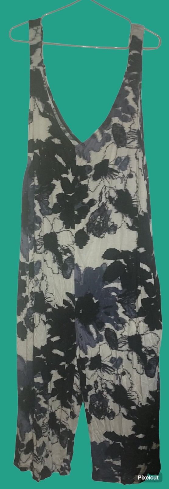 Skullz London Flower Print Jumpsuit One Size Women’s Black White