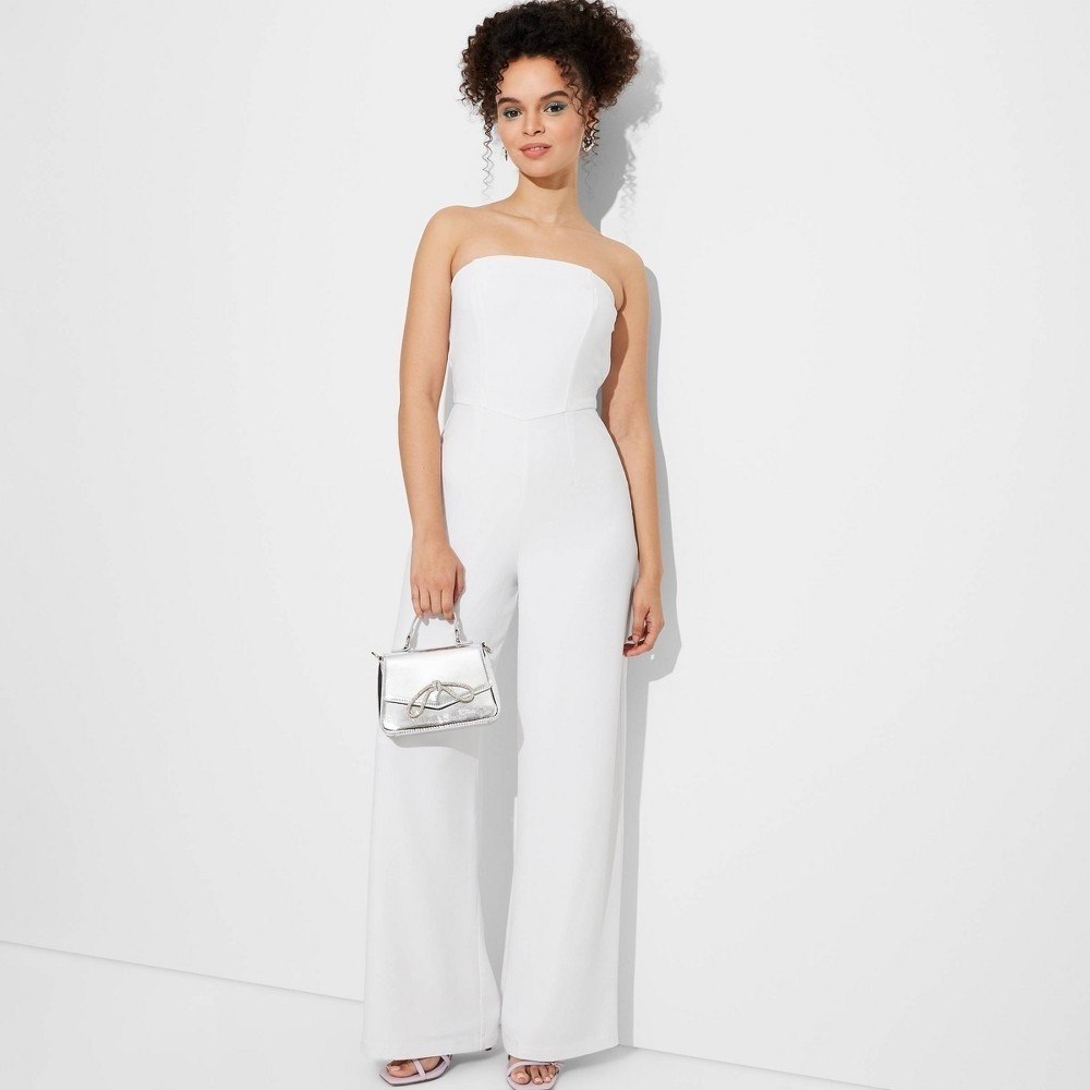 Wild Fable Women’s Wide Leg Tube Jumpsuit White XS FREE SHIPPING BRAND NEW