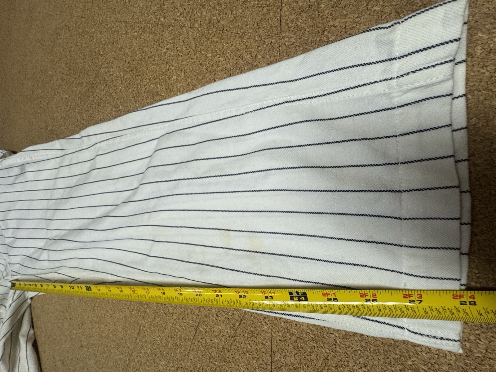 Brixton Costa Stripe Cotton Blend Overalls Women’s Medium Cream Pinstripe R