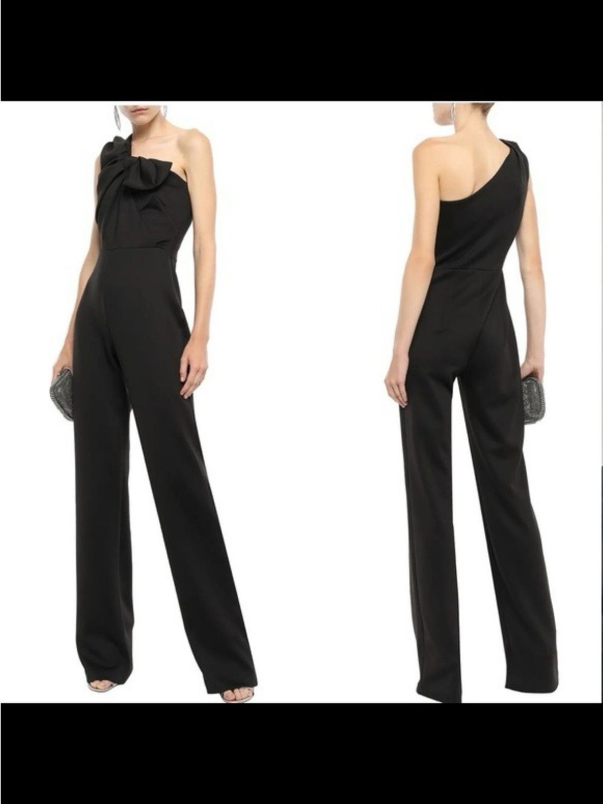 Black Halo Eve by Laurel Berman Black One-Shoulder Jumpsuit for Women