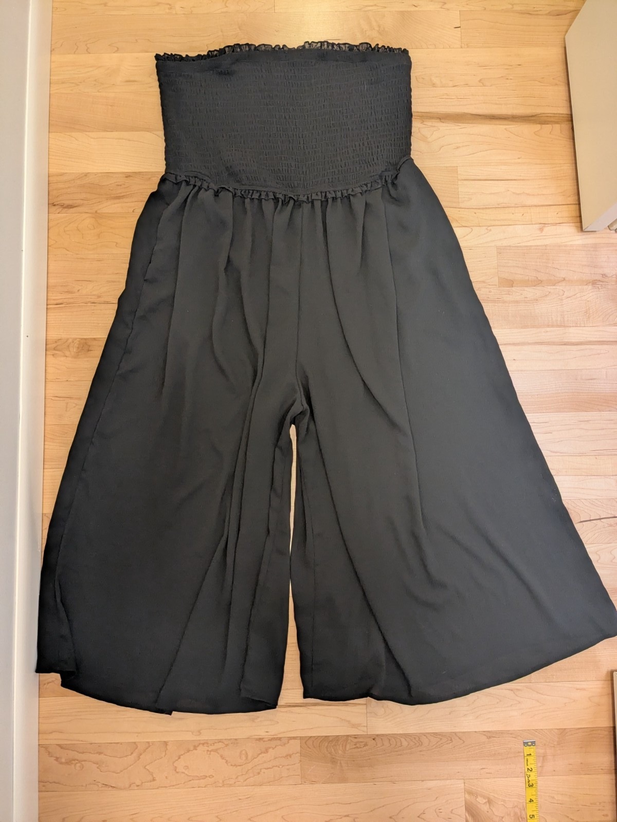 2 Torrid Black Smock Tube Top Pockets Romper Wide Leg Pants Jumpsuit 18 20