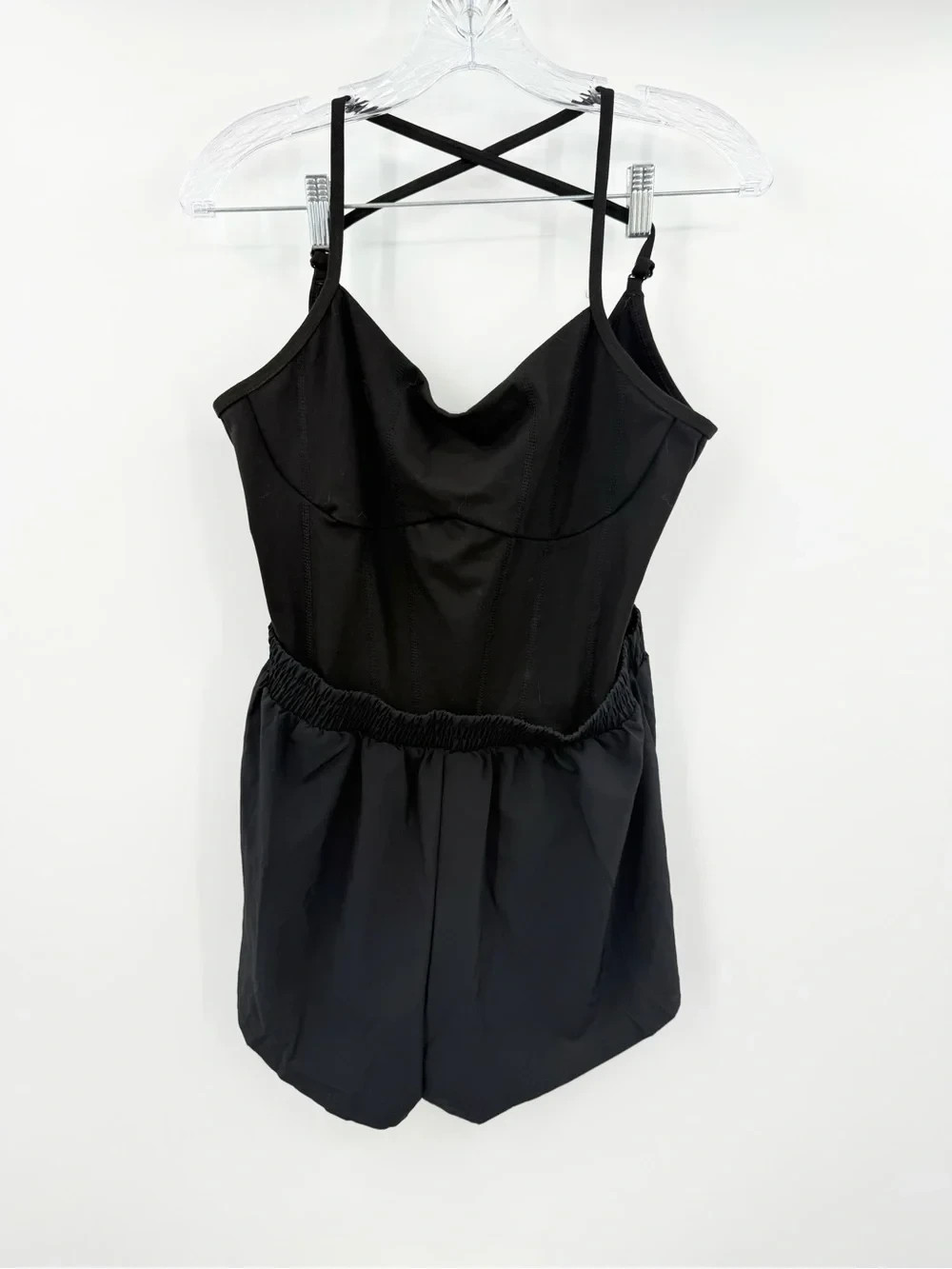 PINK Victoria’s Secret Black Ultimate Runsie Romper Playsuit Size Large