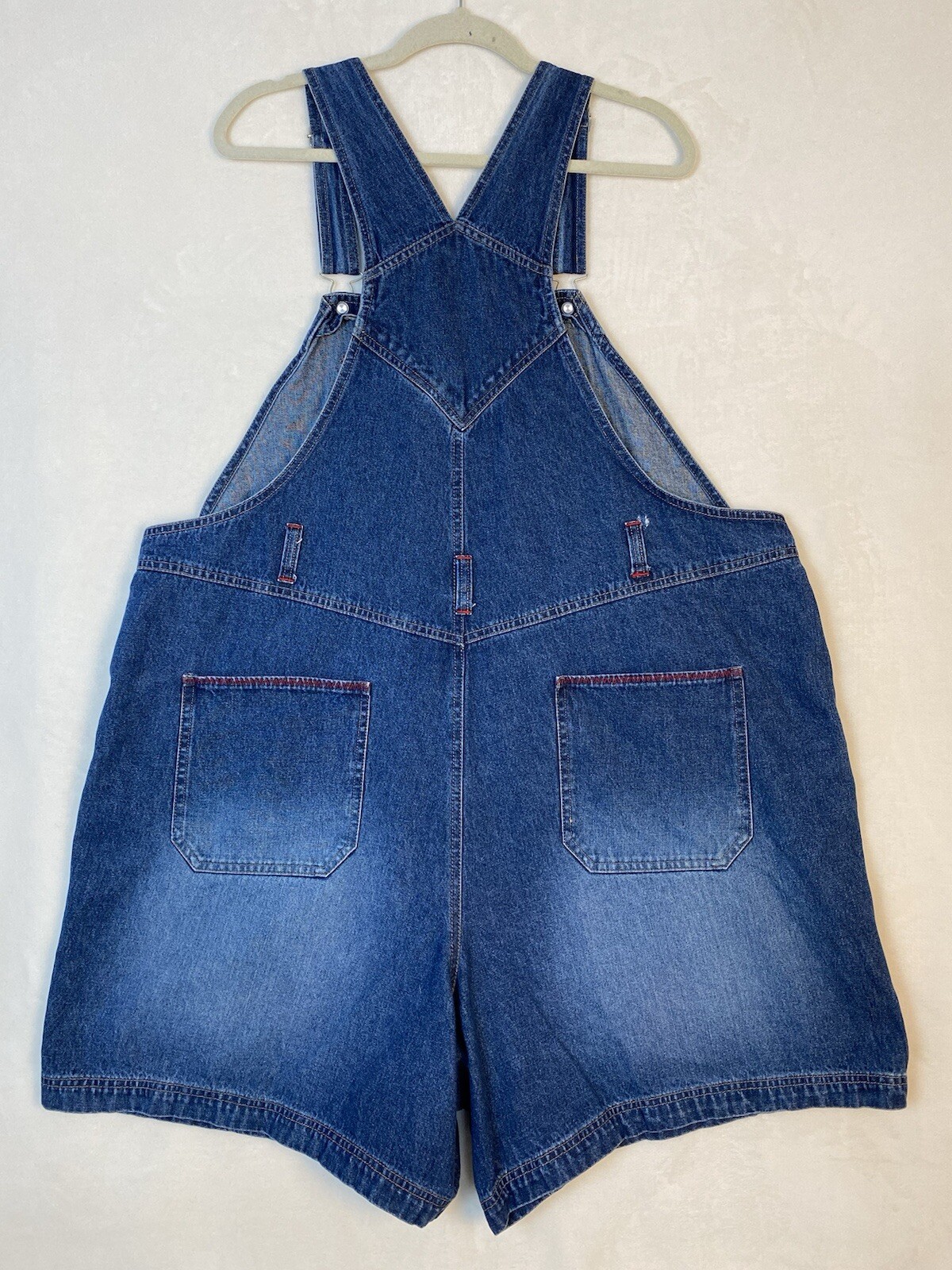 Vtg y2k Main Street Disney Champs 1968 22w/24w short overalls denim tigger pooh