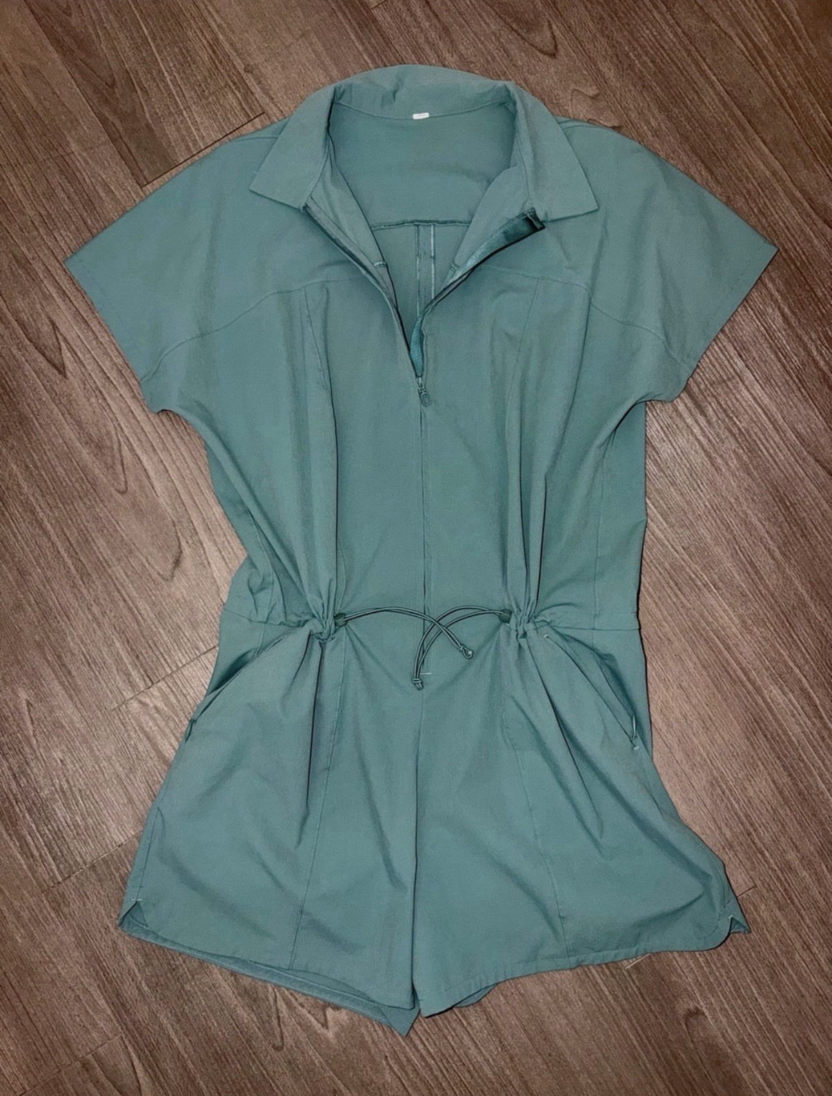 LULULEMON W1CSYS 8 Women’s Stretch Rib Pocketed Romper Tidewater Teal