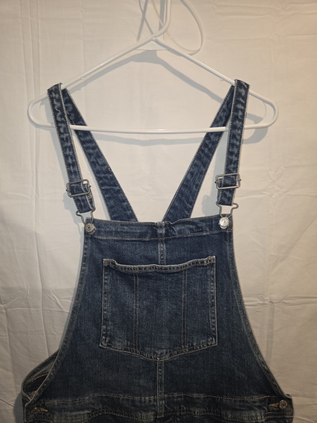 Old Navy Women’s Blue Jean Denim Overalls Bib Adjustable Straps Pockets Size 14