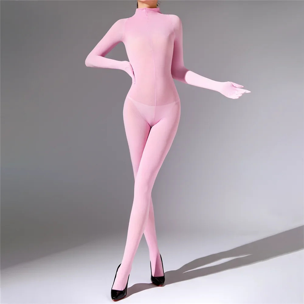 Men Women Soft Velvet Elastic Tights Full Bodystocking Jumpsuit Bodysuit Romper