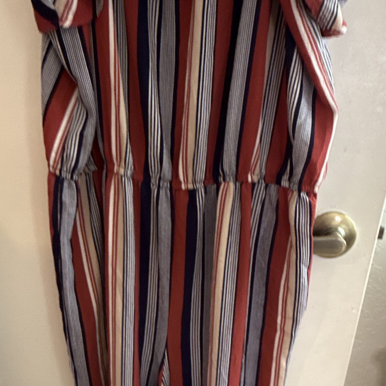 No Boundaries Multicolor Striped Sleeveless Jumpsuit XXXL/3XG elastic waist