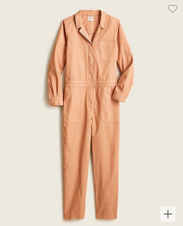 J.Crew Foundry Chino Utility Coveralls Jumpsuit Peach Women’s Size 14 NWT’s $168