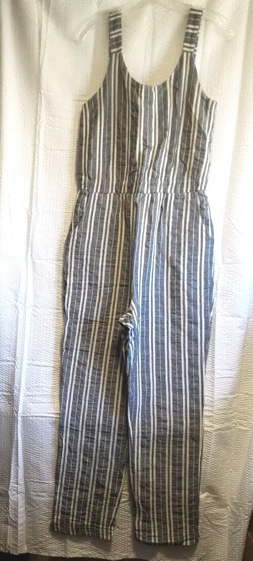 Orange Creek Linen Blend Jumpsuit Medium Pockets Sleeveless Festival Beach