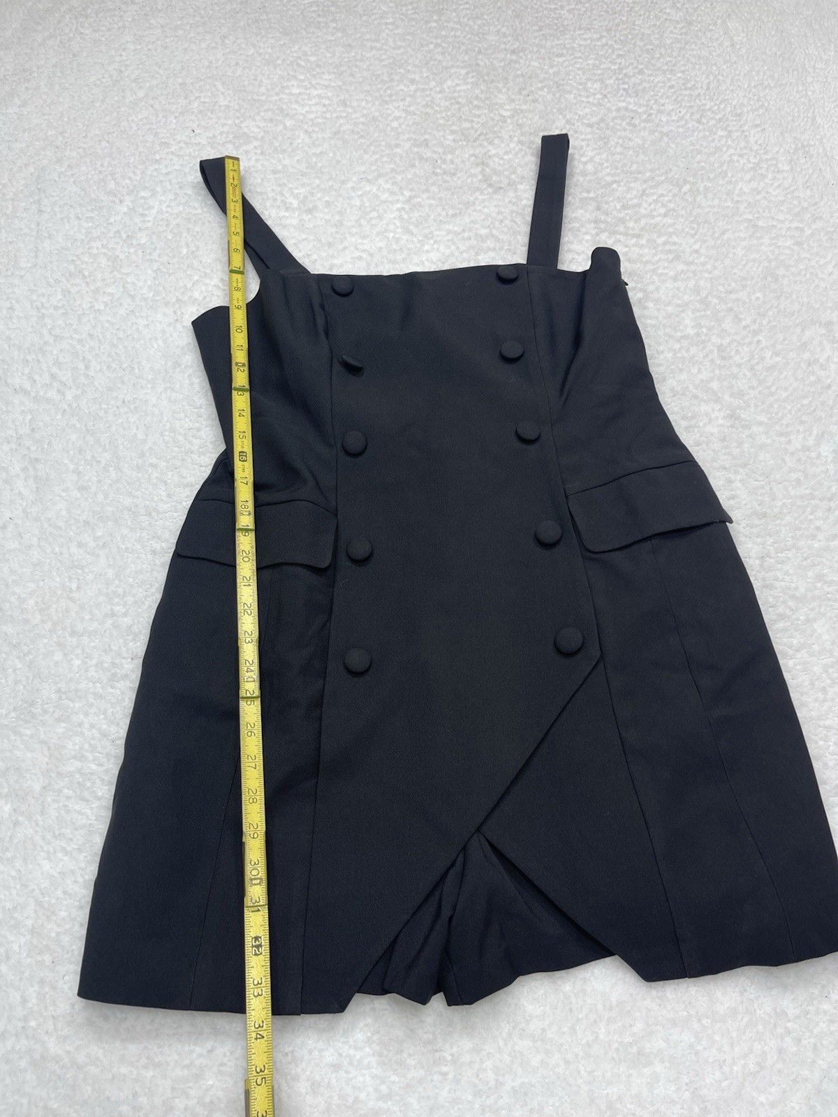Anthropologie Hutch Blazer Romper Black Button Front Retro Preppy Size 14 NWT