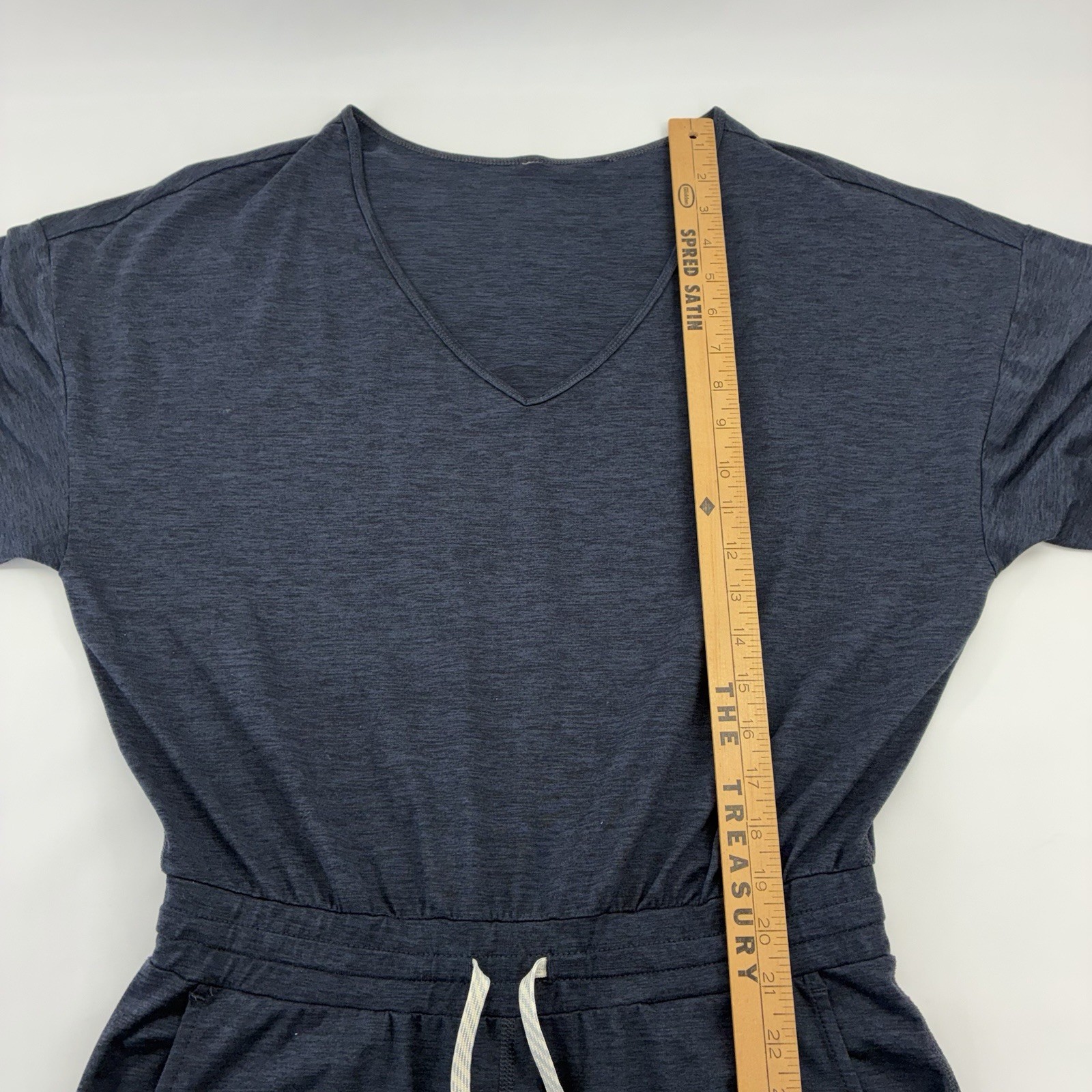 Vuori Lux Jumpsuit Womens M? Navy Heather Ink Drawstring GUC