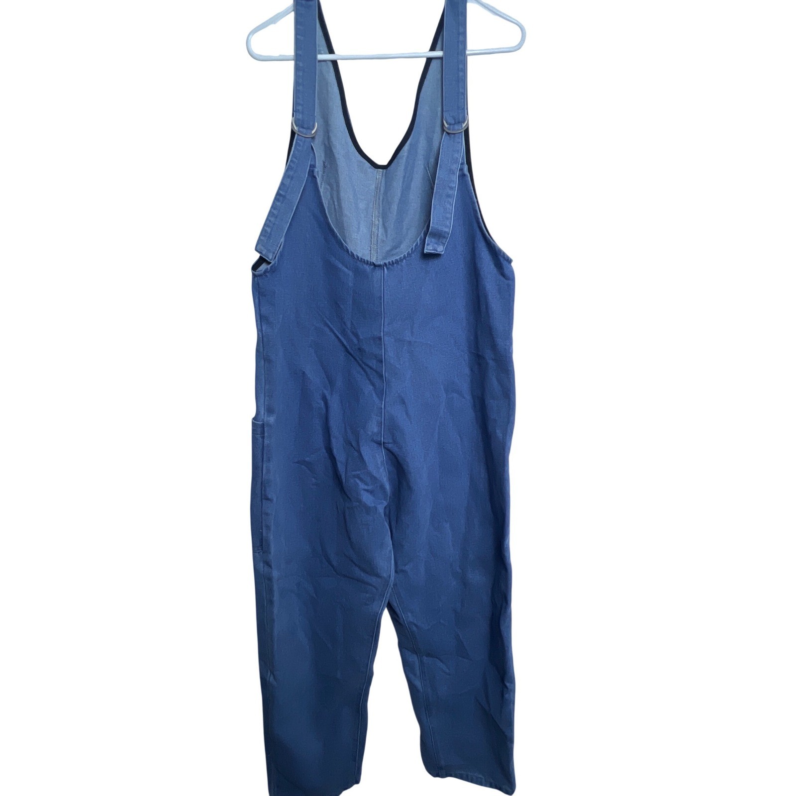 Blue Tides Denim Overalls Women’s Large Relaxed Fit Wide Leg Jumpsuit Utility