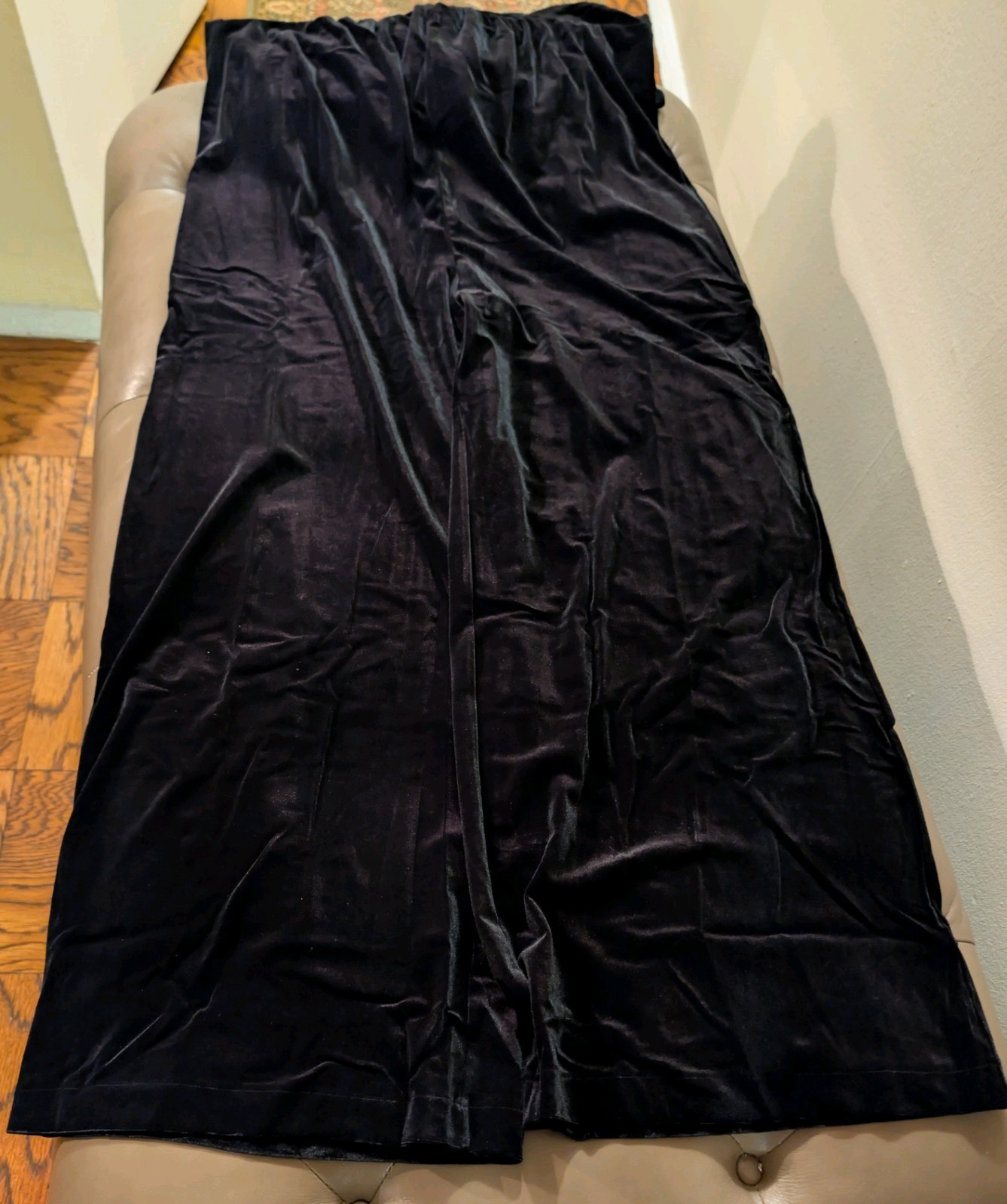 Womens Stretch Velvet Halter Jumpsuit Size XL JET BLACK