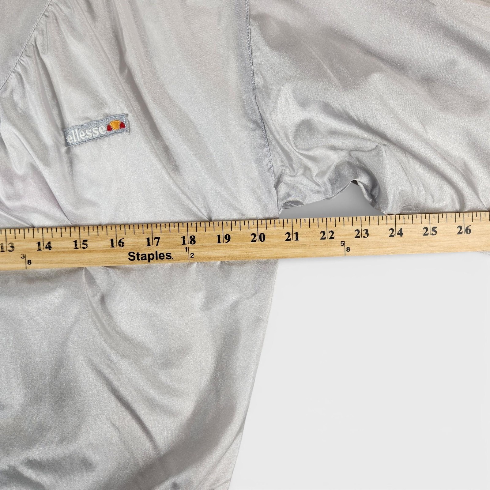 Vintage Ellesse Jumpsuit Womens 6W Silver Nylon Tennis Windbreaker Retro Italy